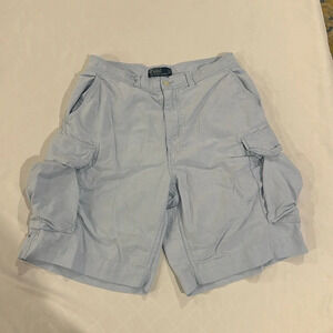 Polo Ralphh Lauren‎ vintage men’s light baby blue cargo shorts size 33 EUC